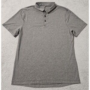 Lululemon Polo Shirt Mens Size XL Gray Performance Short Sleeve Casual Golf Flex